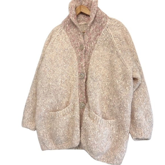 Angora Wool Cowichan style very very oversized XL Angora vintage handmade GUC - Picture 3 of 17